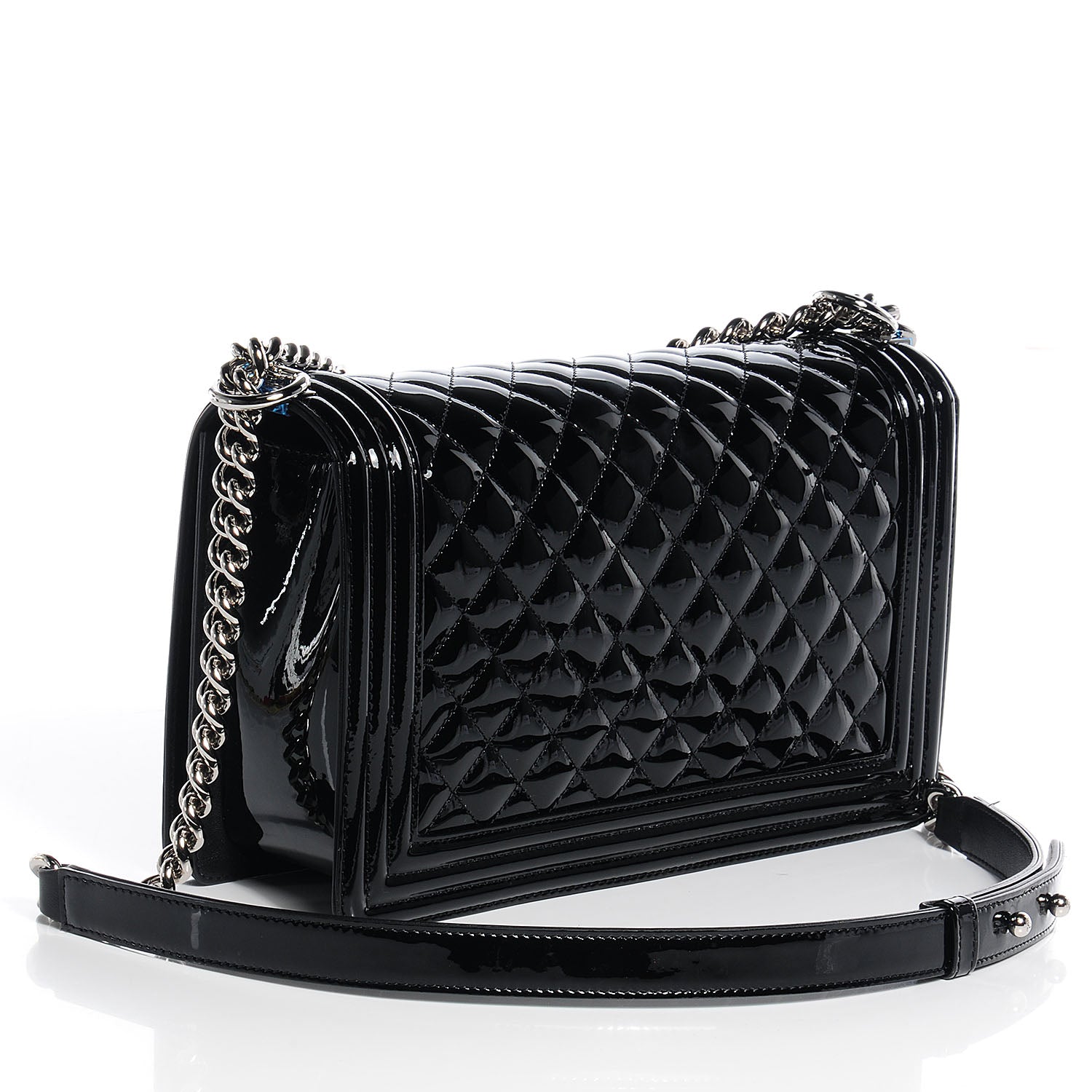 Chanel Patent Medium Boy Flap So Black 3 of 9