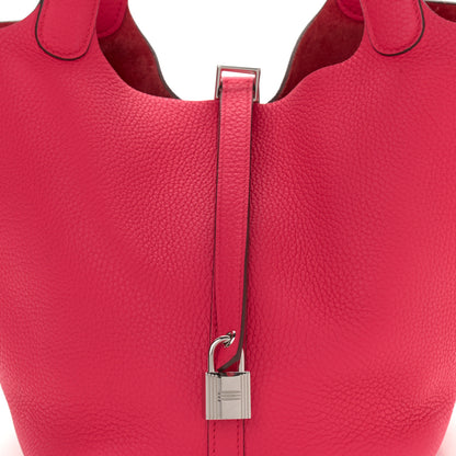 Hermes Taurillon Clemence Picotin Lock 22 MM Rose Extreme 9 of 11