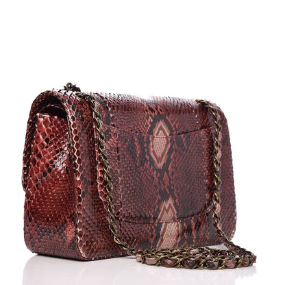 Chanel Python Jumbo Double Flap Red 3 of 7