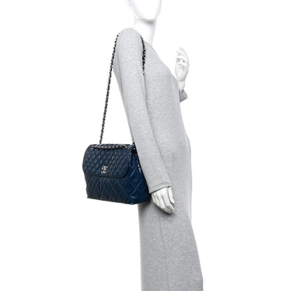 Chanel Vinyl Quilted In the Business Flap Bag Navy Blue 2 of 16