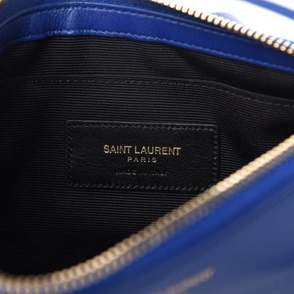 Saint Laurent Calfskin Monogram Phone Pouch Crossbody Bag Blue Majorelle 9 of 11