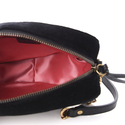 Gucci Velvet Matelasse Marquise Crystals Mini GG Marmont Chain Shoulder Bag Black 5 of 11