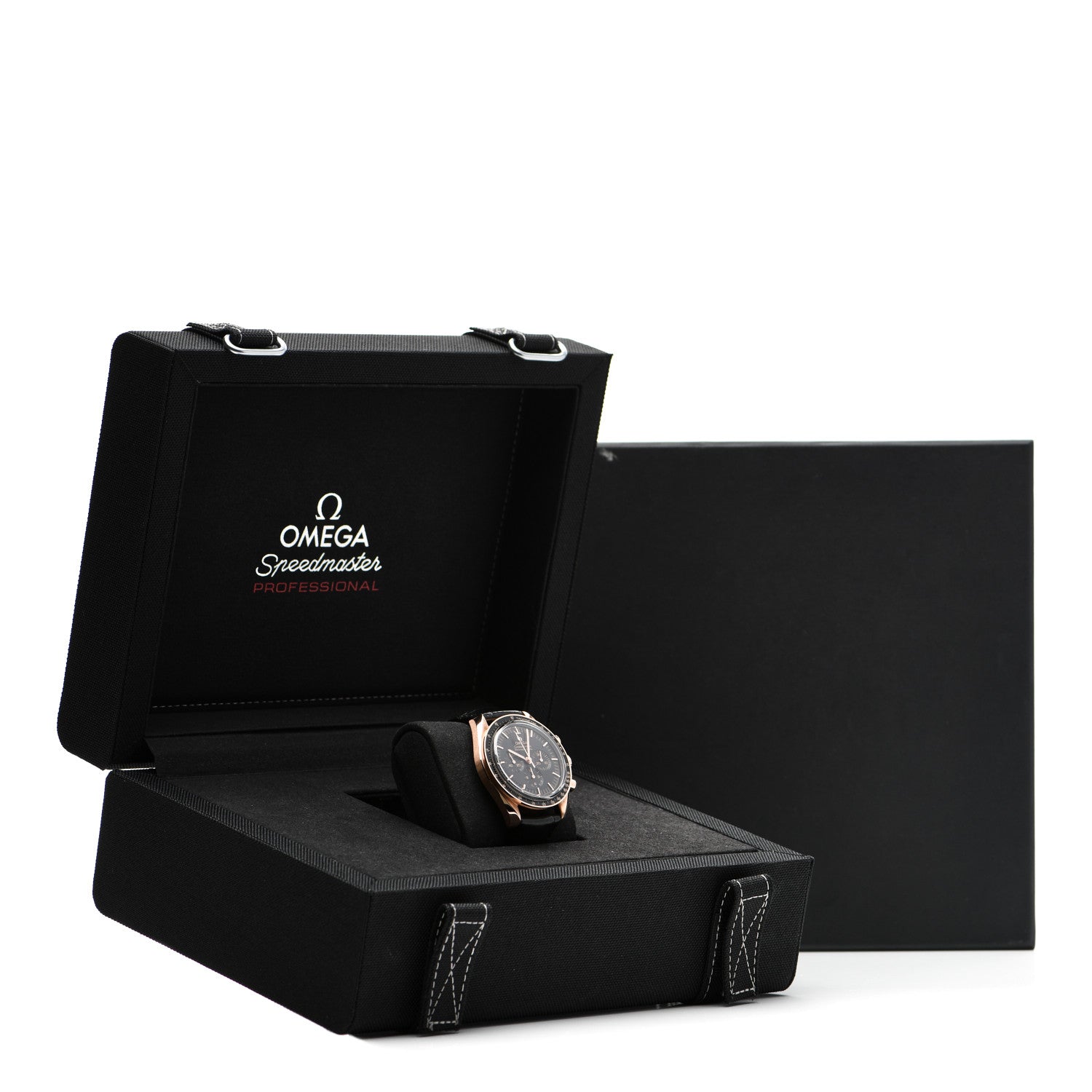 Omega 18K Sedna Gold Alligator 42mm Speedmaster Moonwatch Professional Chronograph Manual Winding Watch Black 310.63.42.50.01.001 6 of 6