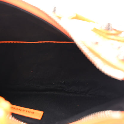 Balenciaga Extra Supple Calfskin Crocodile Embossed Le Cagole Shoulder Bag XS Pop Orange 6 of 11