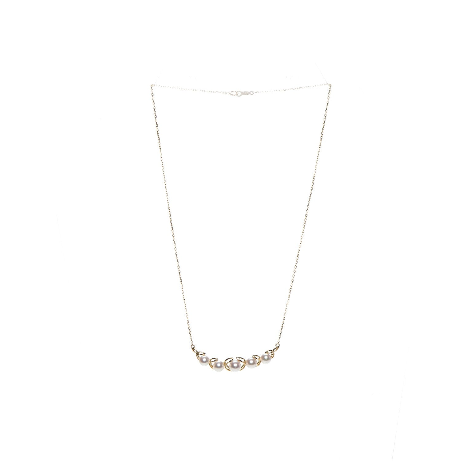 Mikimoto 14K Yellow Gold Pearl Necklace 3 of 7