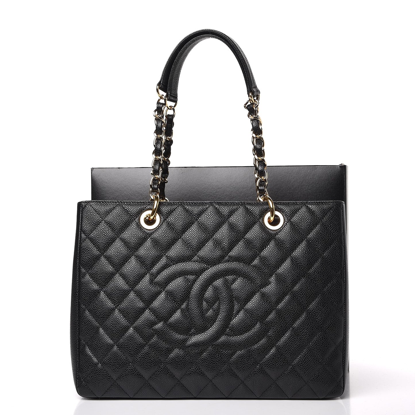 Caviar Quilted Grand Shopping Tote GST Black