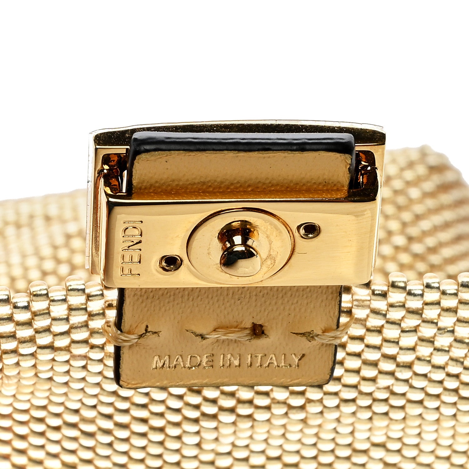 Fendi Glass Vitello King Beaded Mini Pico Baguette Charm Semolino 5 of 7