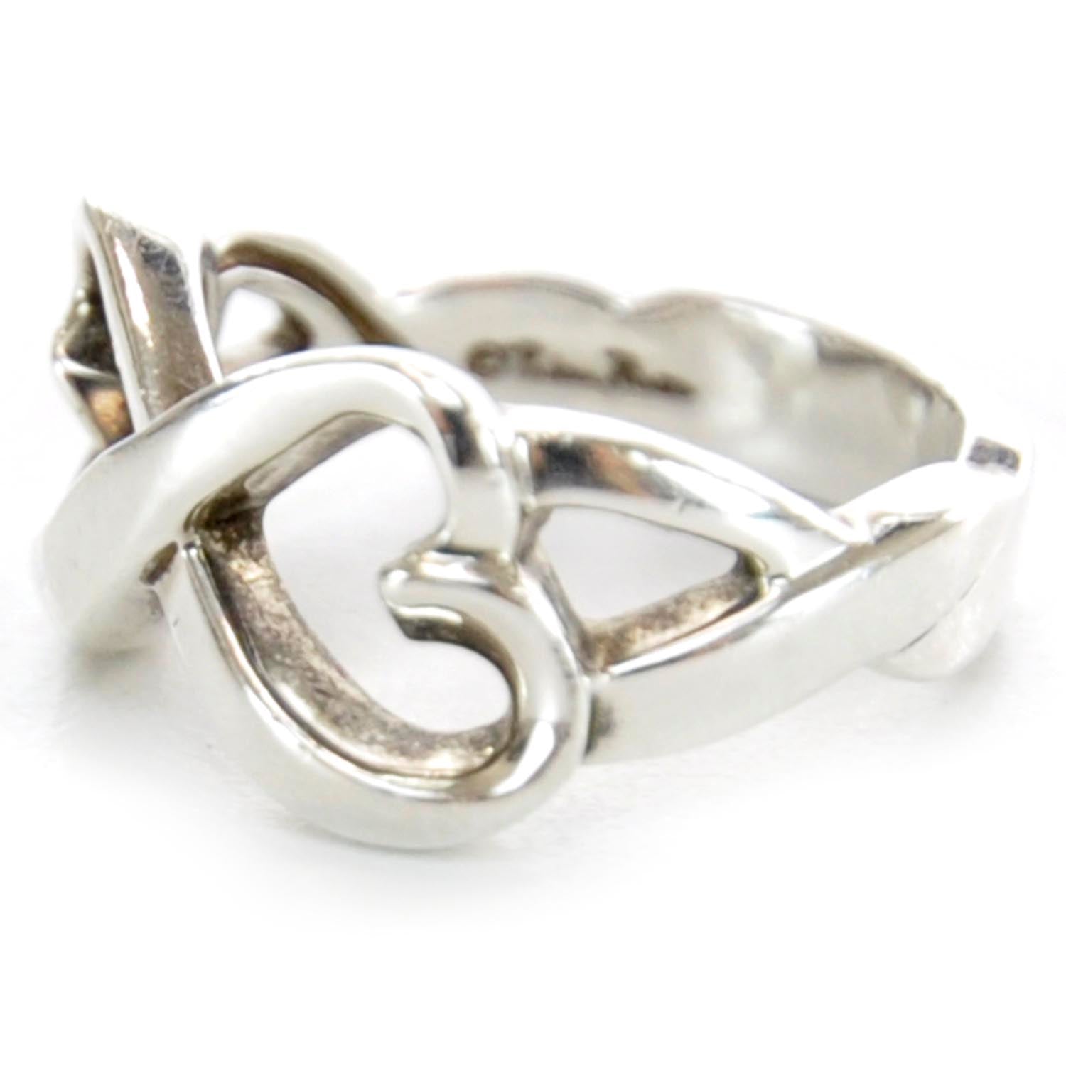 Tiffany Sterling Silver Paloma Picasso Double Loving Heart Ring 8 3 of 6