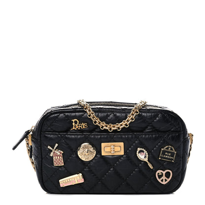 Chanel Aged Calfskin Quilted Mini Lucky Charm Reissue Camera Case Black 1 of 11