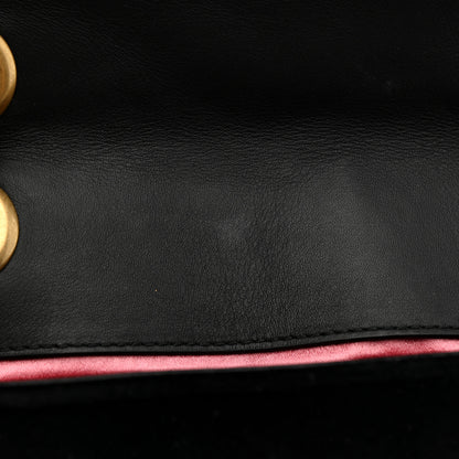 Gucci Velvet Matelasse Mini GG Marmont Shoulder Bag Black 12 of 16