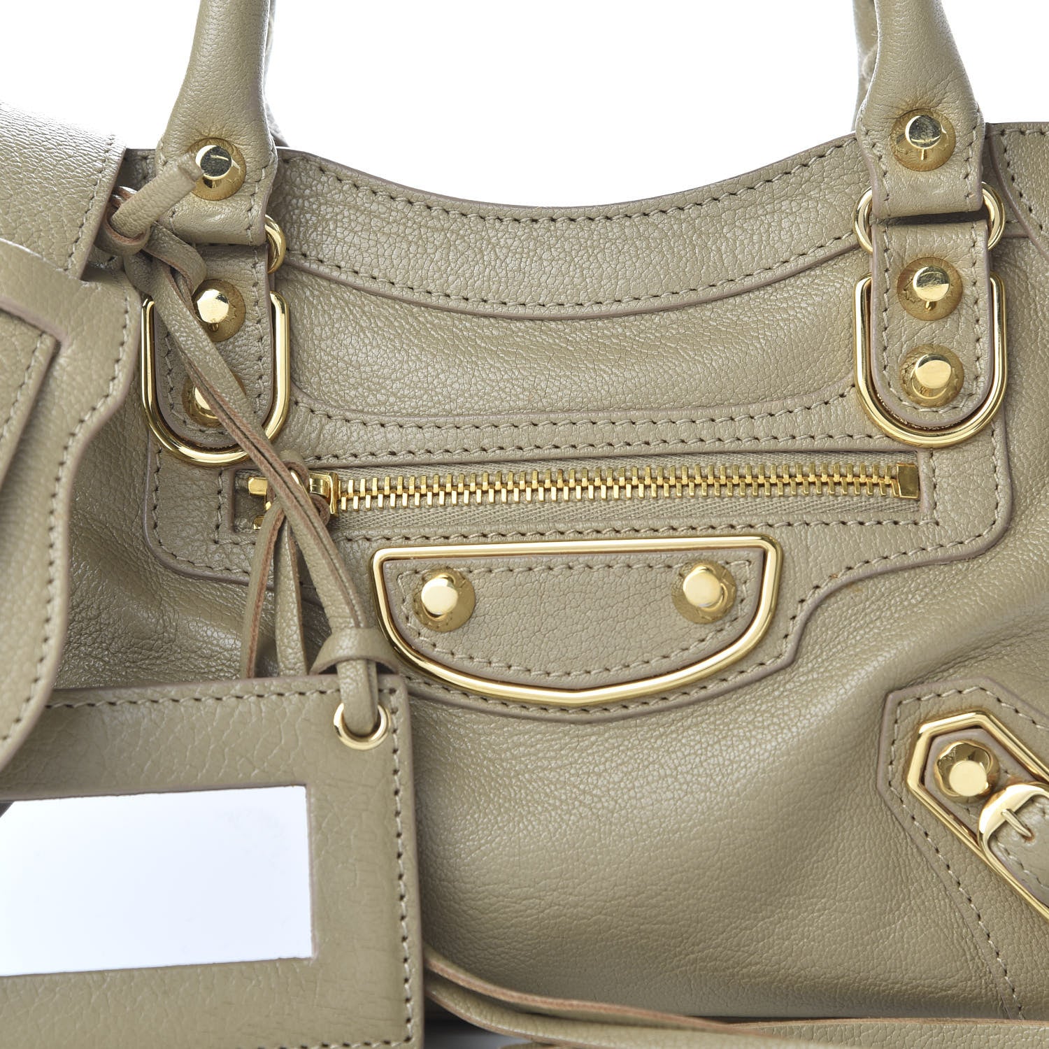 Balenciaga Chevre Gold Metallic Edge Hardware Mini City Beige Latte 10 of 10