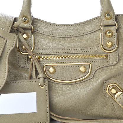 Balenciaga Chevre Gold Metallic Edge Hardware Mini City Beige Latte 10 of 10