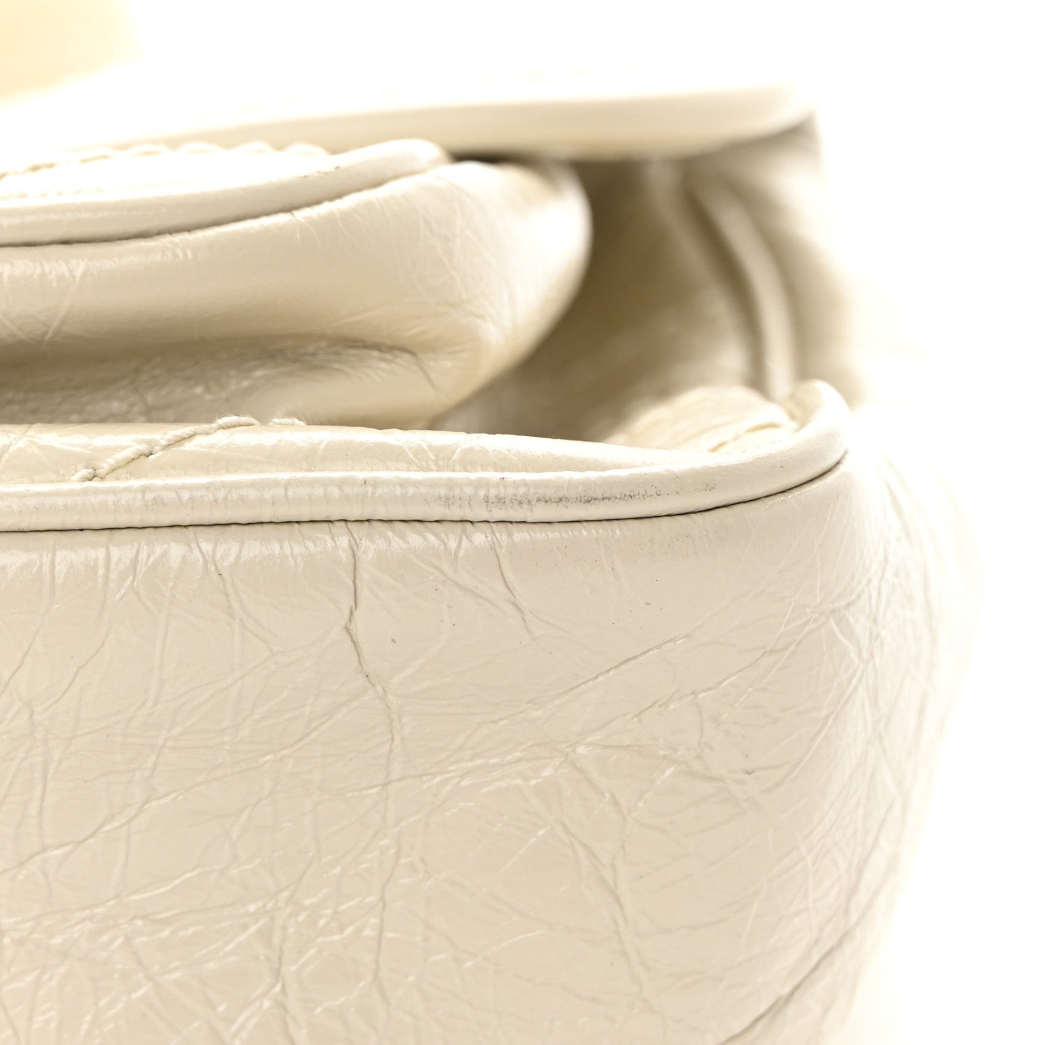 Saint Laurent Crinkled Calfskin Matelasse Monogram Medium Niki Chain Satchel Ivory 11 of 12