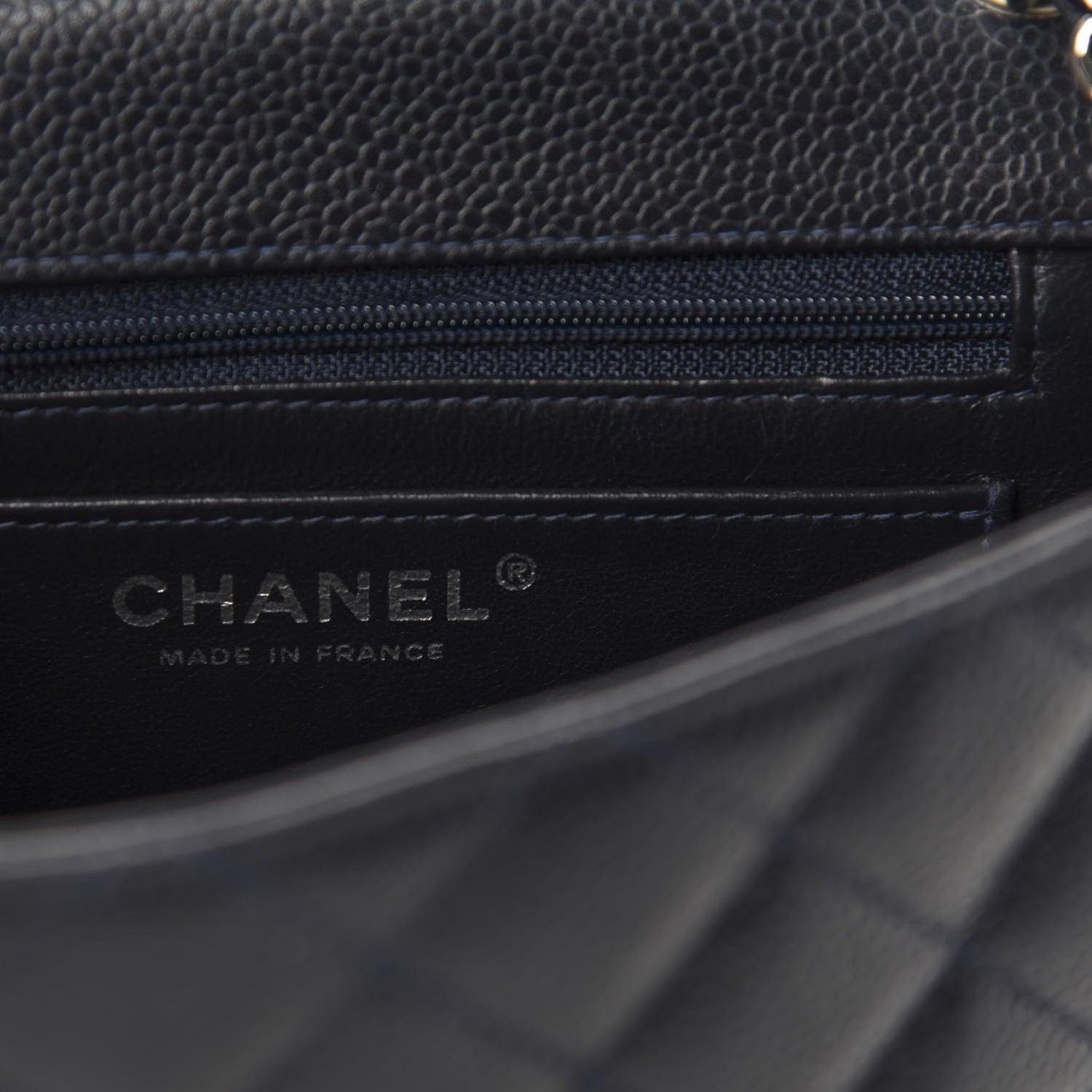 Chanel Caviar Quilted Mini Square Flap Navy 9 of 11