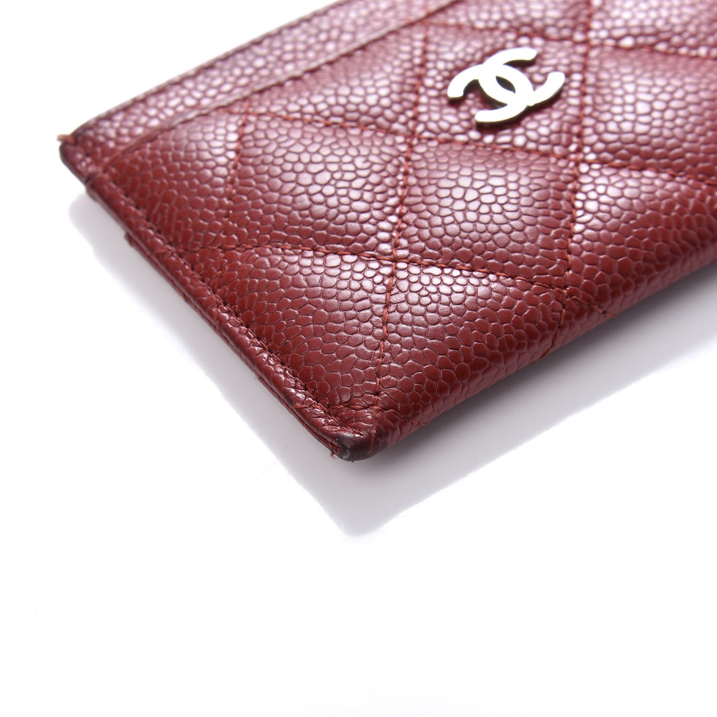 Caviar Quilted Card Holder Red