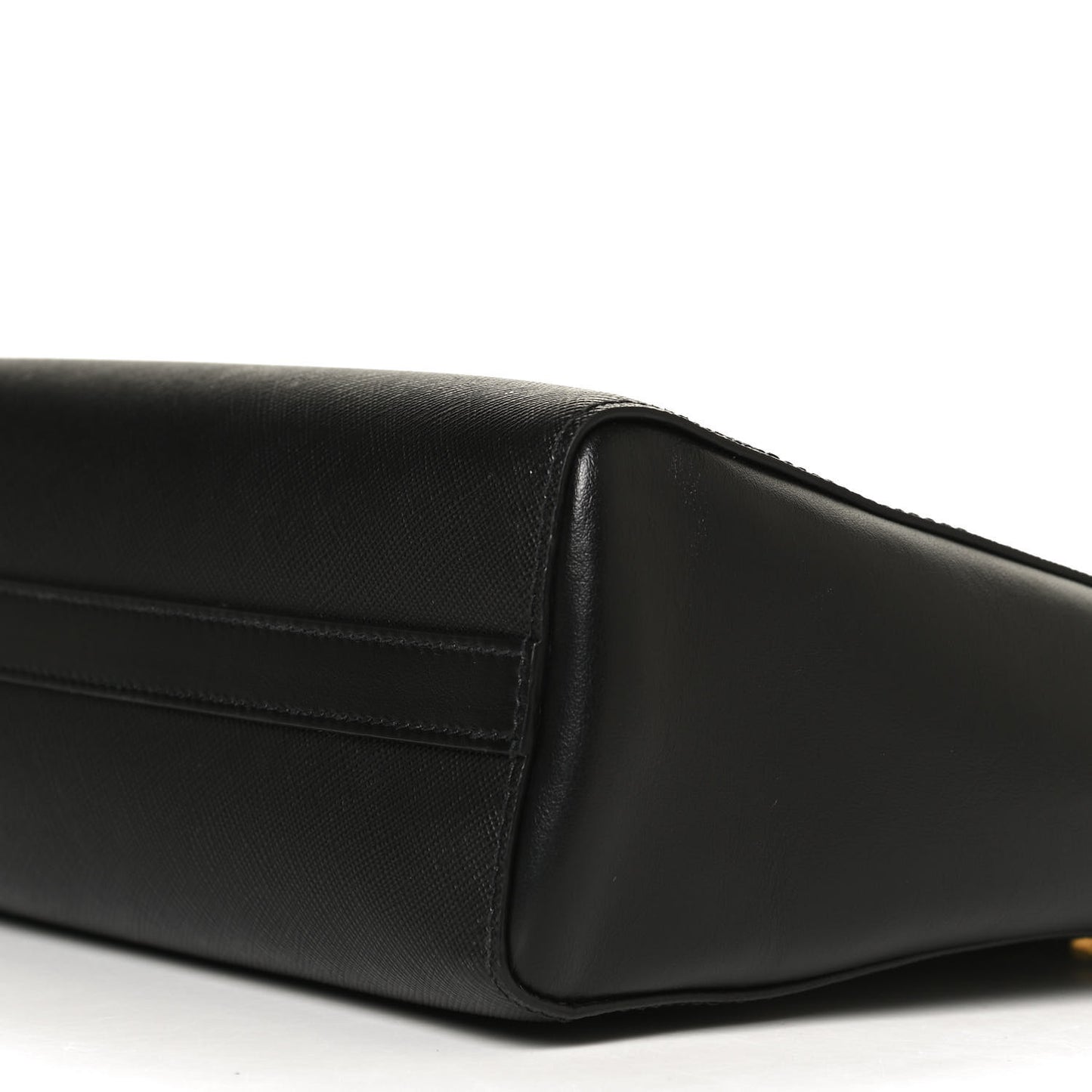 Saffiano Soft Calfskin Small Zippered Tote Black