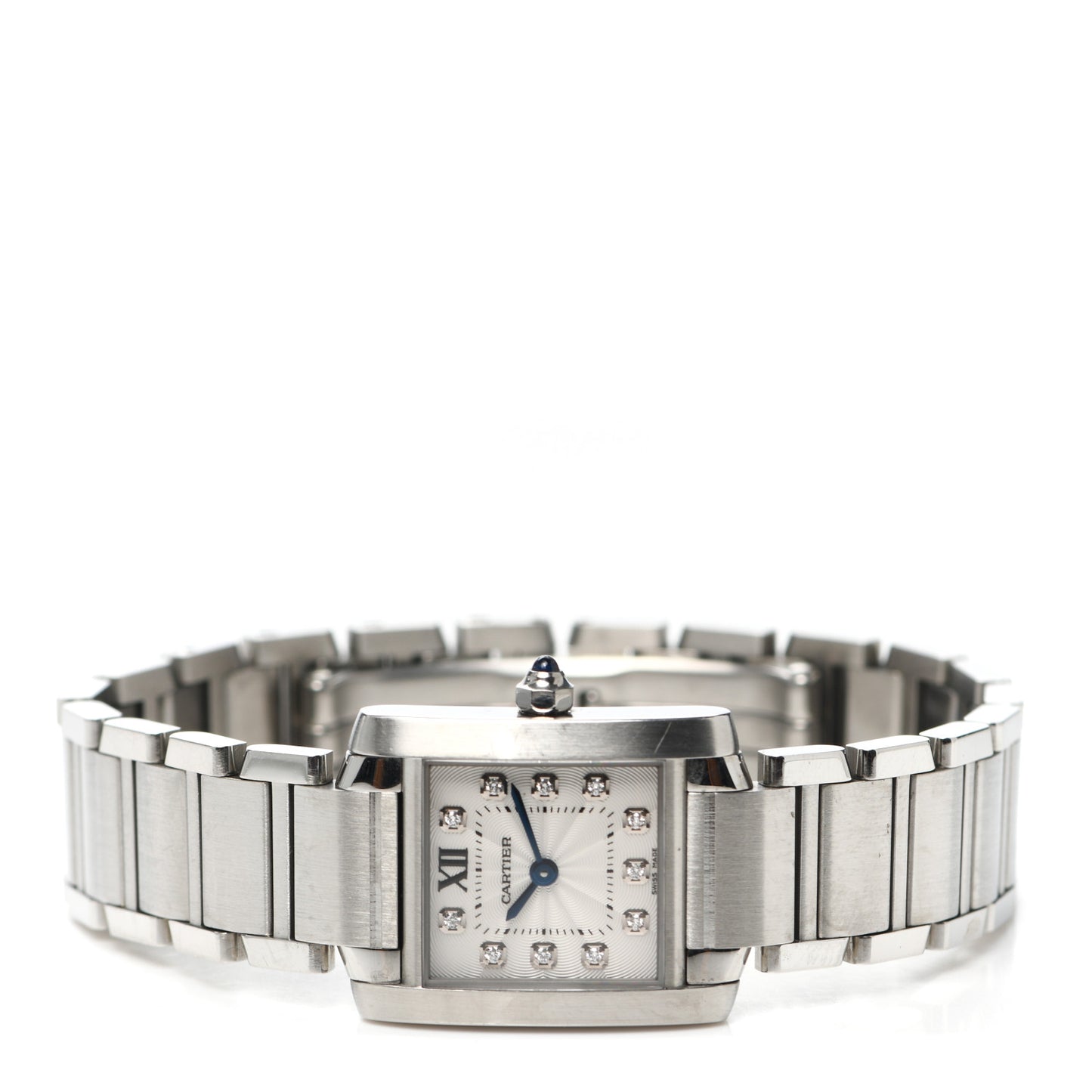 Stainless Steel Diamond 20mm Tank Francaise Quartz Watch