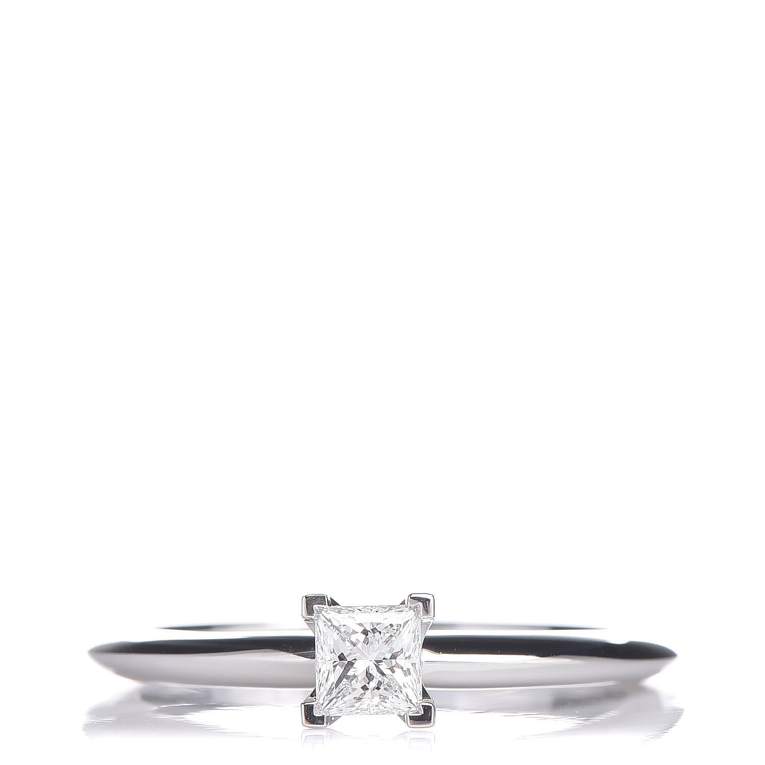 Tiffany Platinum Diamond .32ct Princess Cut Engagement Ring 55 7.5 1 of 6