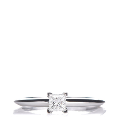 Tiffany Platinum Diamond .32ct Princess Cut Engagement Ring 55 7.5 1 of 6