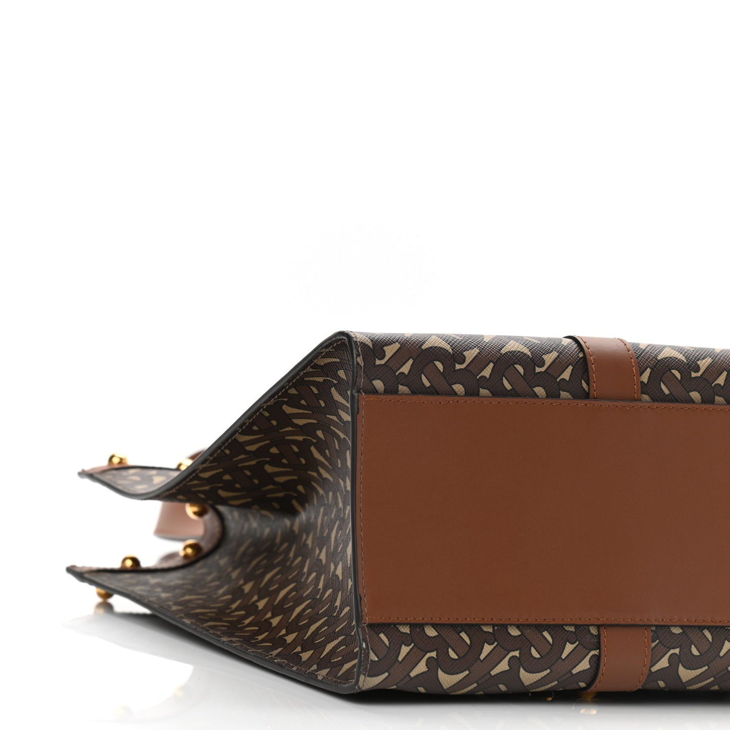 E-Canvas Monogram Studded Book Tote Bridle Brown