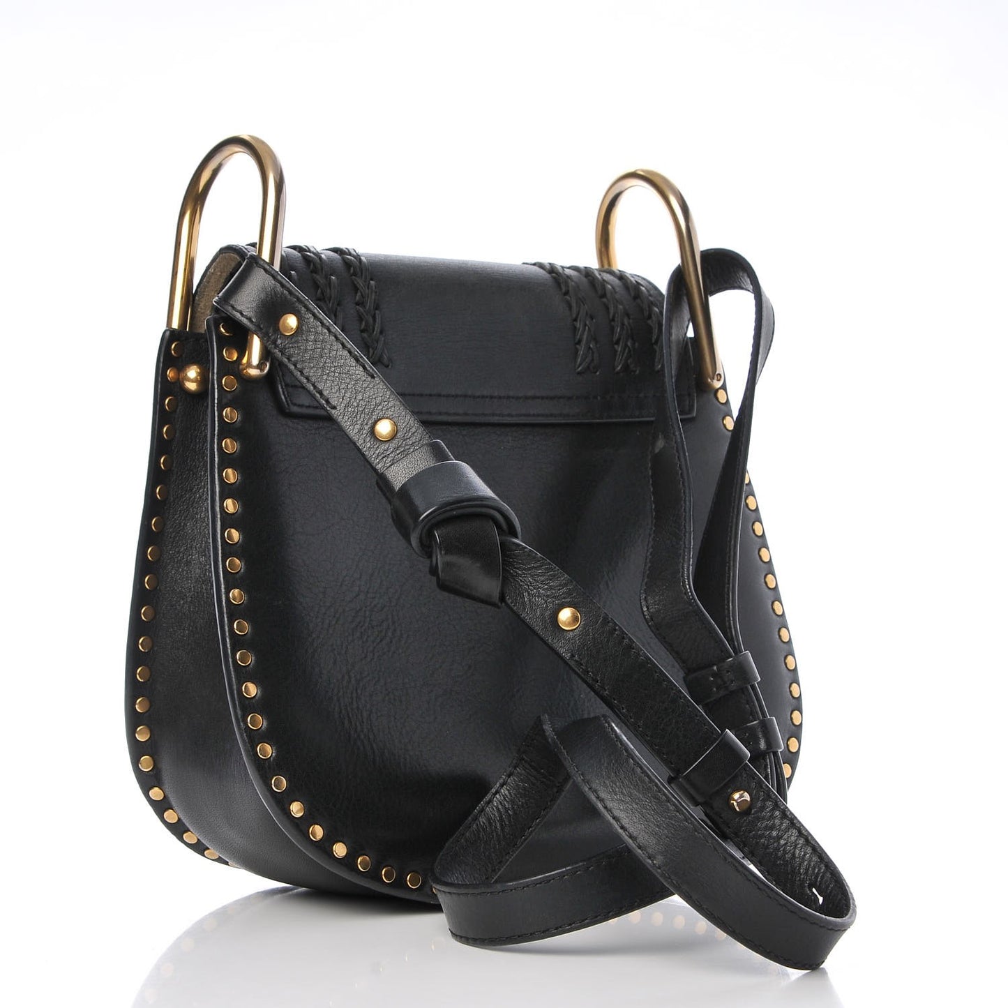 Calfskin Braided Small Hudson Shoulder Bag Black