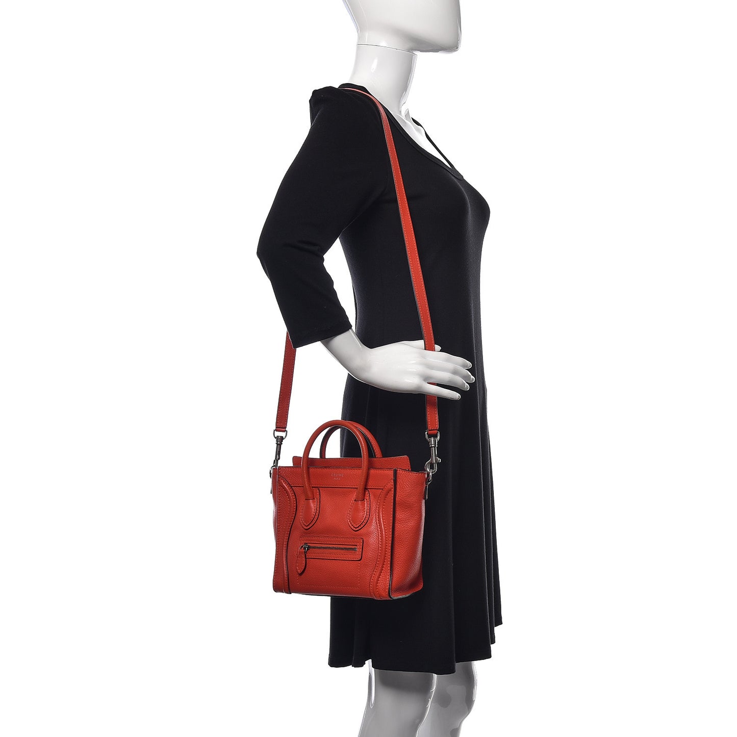 Smooth Calfskin Nano Luggage Vermillion