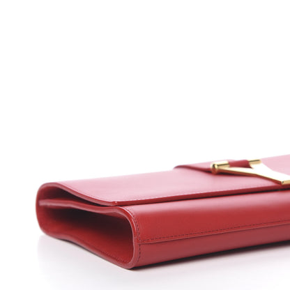 Saint Laurent Calfskin Classic Y Ligne Clutch Red 7 of 10