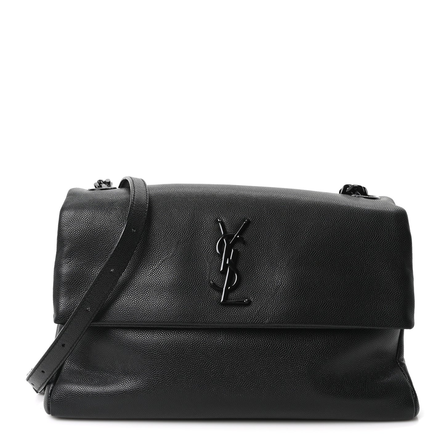 Grain De Poudre Medium West Hollywood Monogram Fold-Over Black