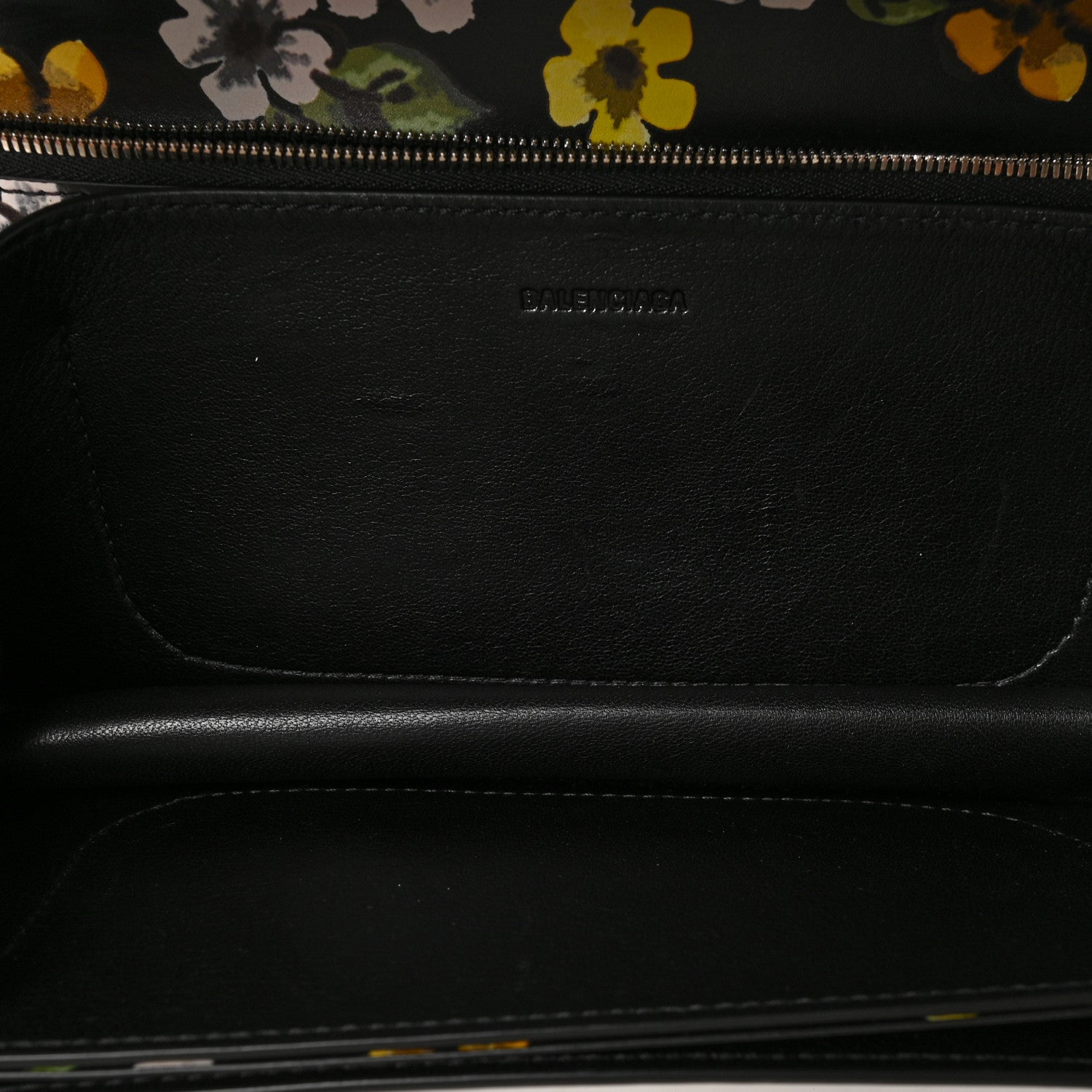 Balenciaga Calfskin Floral Print Small Gossip Bag Black 5 of 8