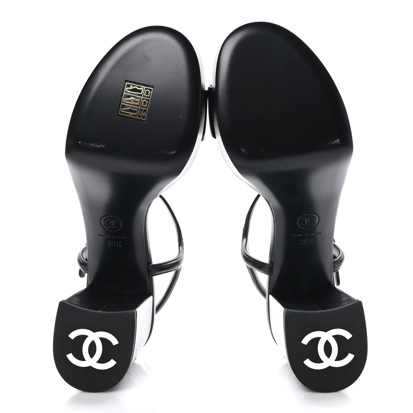Lambskin Logo Platform Sandals 39.5 Black