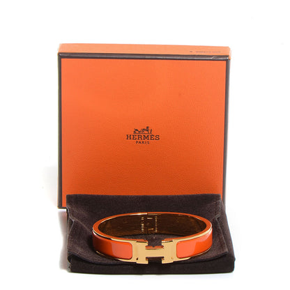 Hermes Enamel Narrow Clic Clac H Bracelet PM Orange 5 of 5