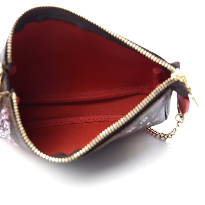 Louis Vuitton Damier Ebene 2019 Christmas Animation Mini Pochette Accessories Red 5 of 7