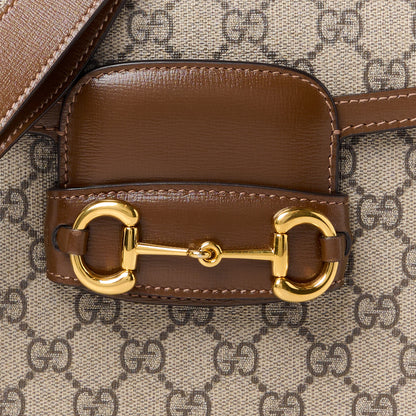 Gucci GG Supreme Monogram Horsebit 1955 Shoulder Bag Beige Brown Sugar 9 of 12