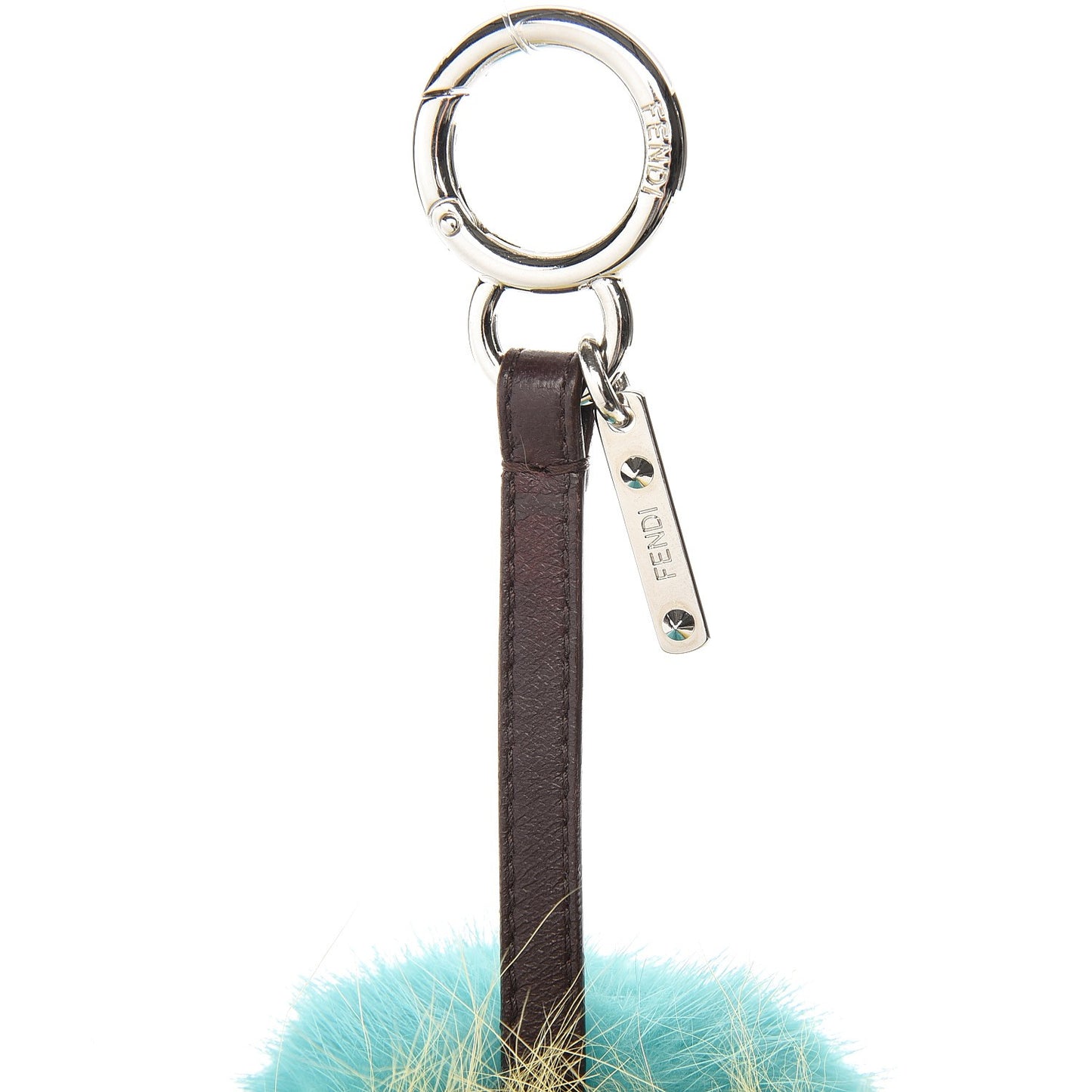 Shiny Nappa Mink Fox Fur Crystal QuTweet Dazzling Bag Bug Charm Bordeaux Seashell Multicolor