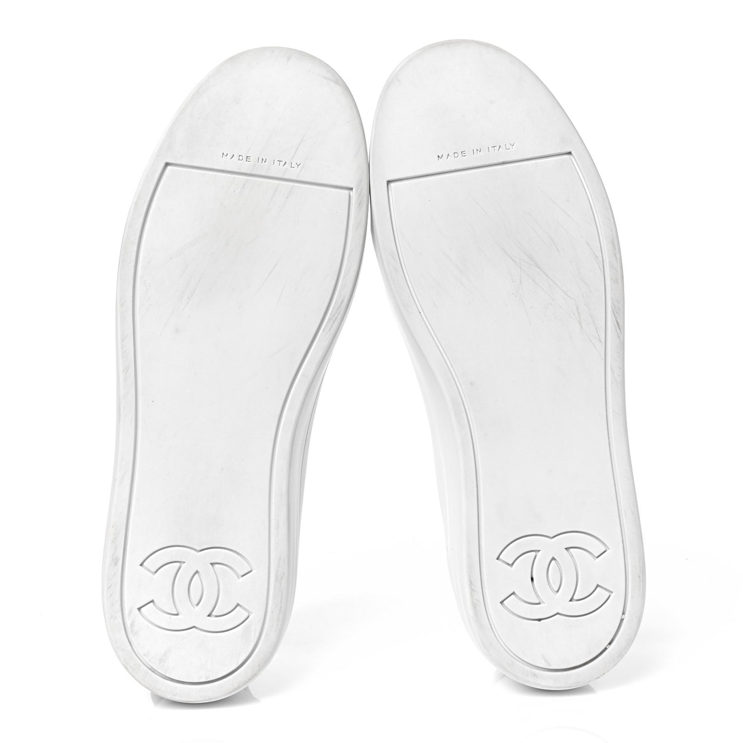 Calfskin Gum Womens CC Sneakers 35 White