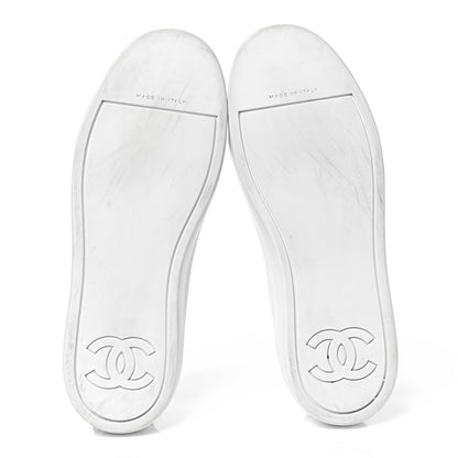 Chanel Calfskin Gum Womens CC Sneakers 35 White 5 of 9
