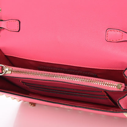 Valentino Garavani Vitello Mini Rockstud Wallet on Chain Pink 6 of 7