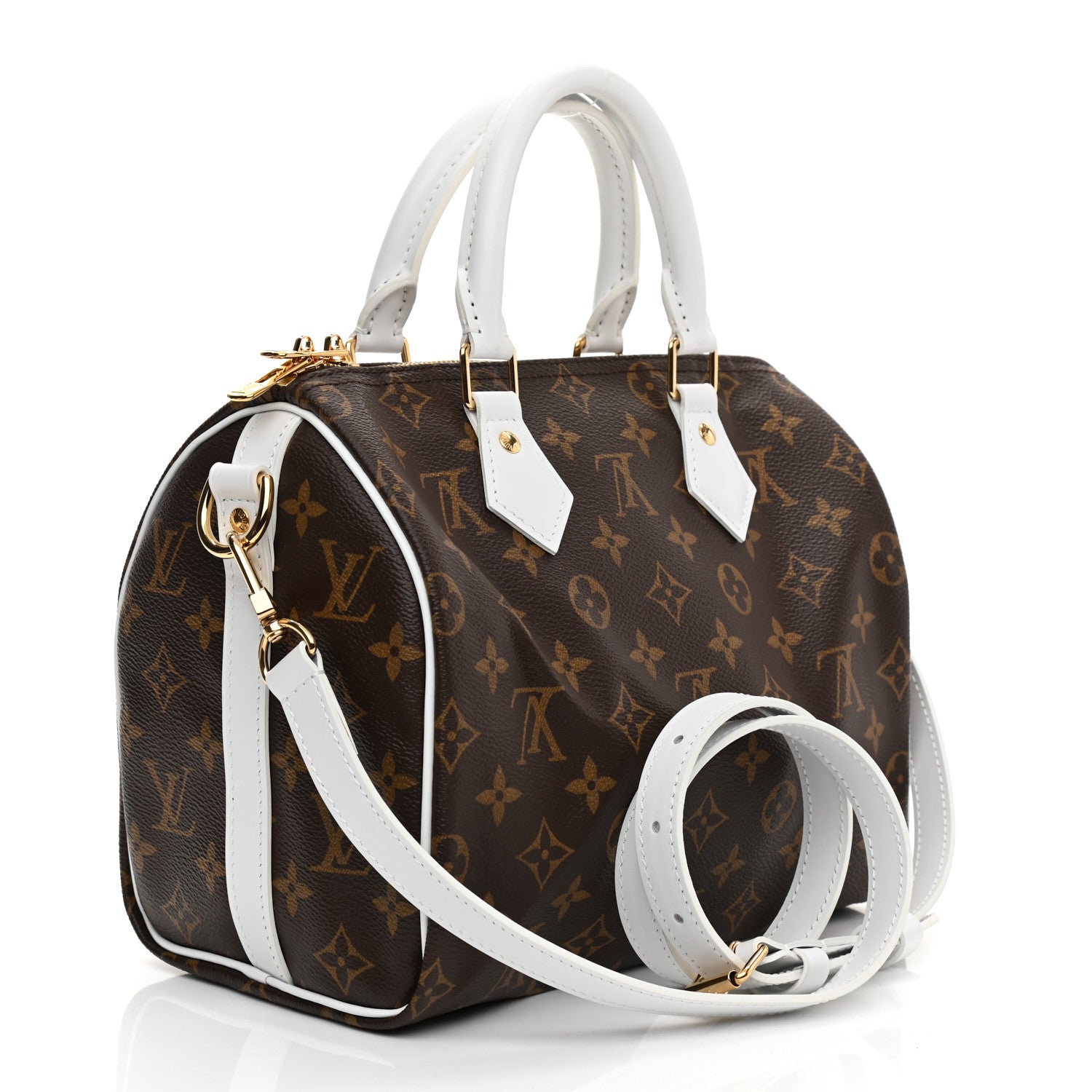 Louis Vuitton Monogram LV Match Speedy Bandouliere 25 White 3 of 6