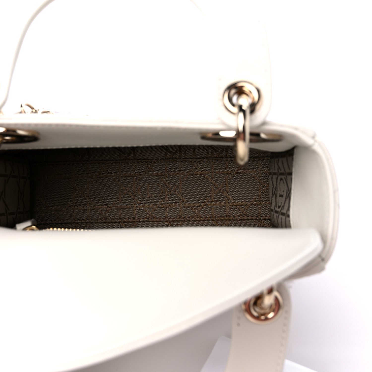 Christian Dior Lambskin Cannage Mini Lady Dior Off White 5 of 9