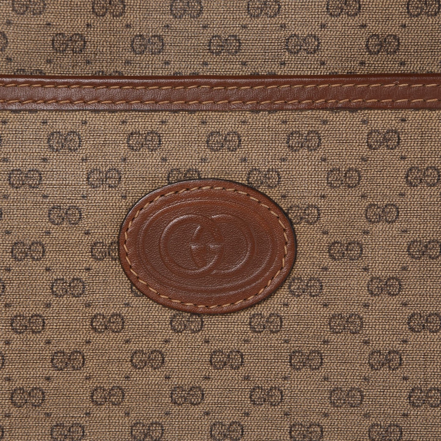Min Vintage GG Supreme Monogram Web Messenger Bag Brown