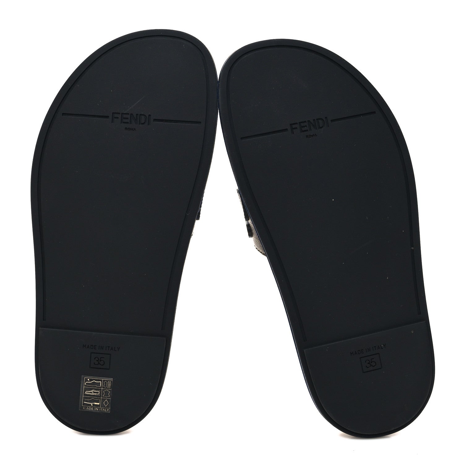 Fendi X FILA Glazed Fabric Calfskin FF 1974 Mania Slide Sandals Mogano Panna Blueberry Caipiroska 35 5 of 9