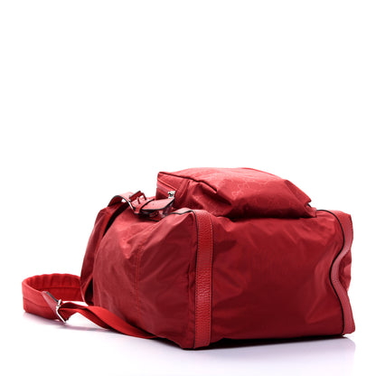 Gucci Nylon Monogram Dollar Calfskin Medium Light Double Buckle Backpack Vibrant Red 3 of 18