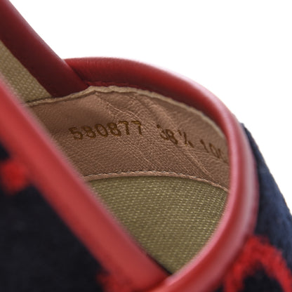 Gucci Terry Cloth GG Monogram Espadrilles 38.5 Blue Red 9 of 10