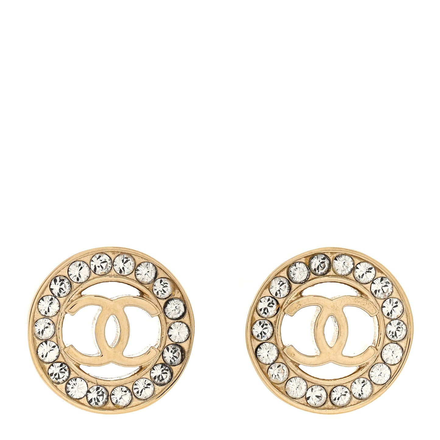 Metal Crystal Bow-tiful CC Earrings Gold