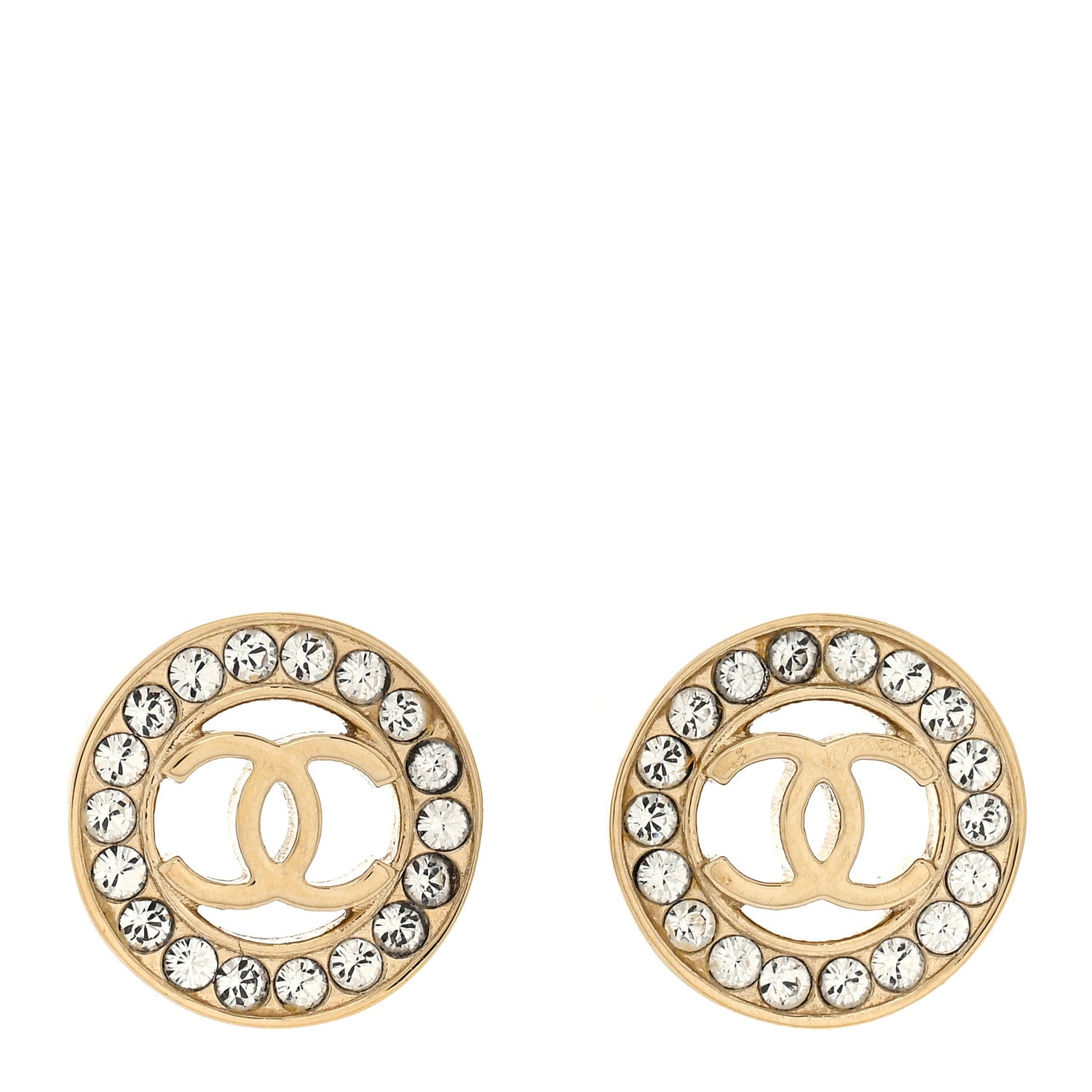 Chanel Metal Crystal Bow-tiful CC Earrings Gold 1 of 5