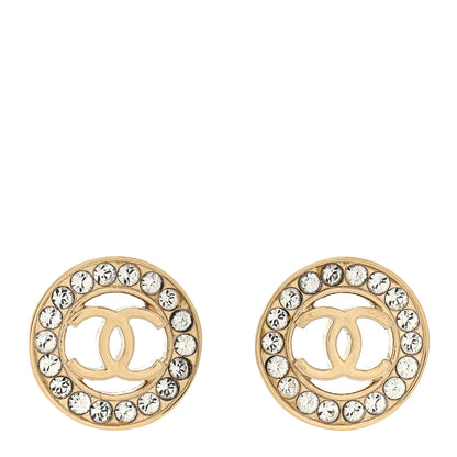 Chanel Metal Crystal Bow-tiful CC Earrings Gold 1 of 5