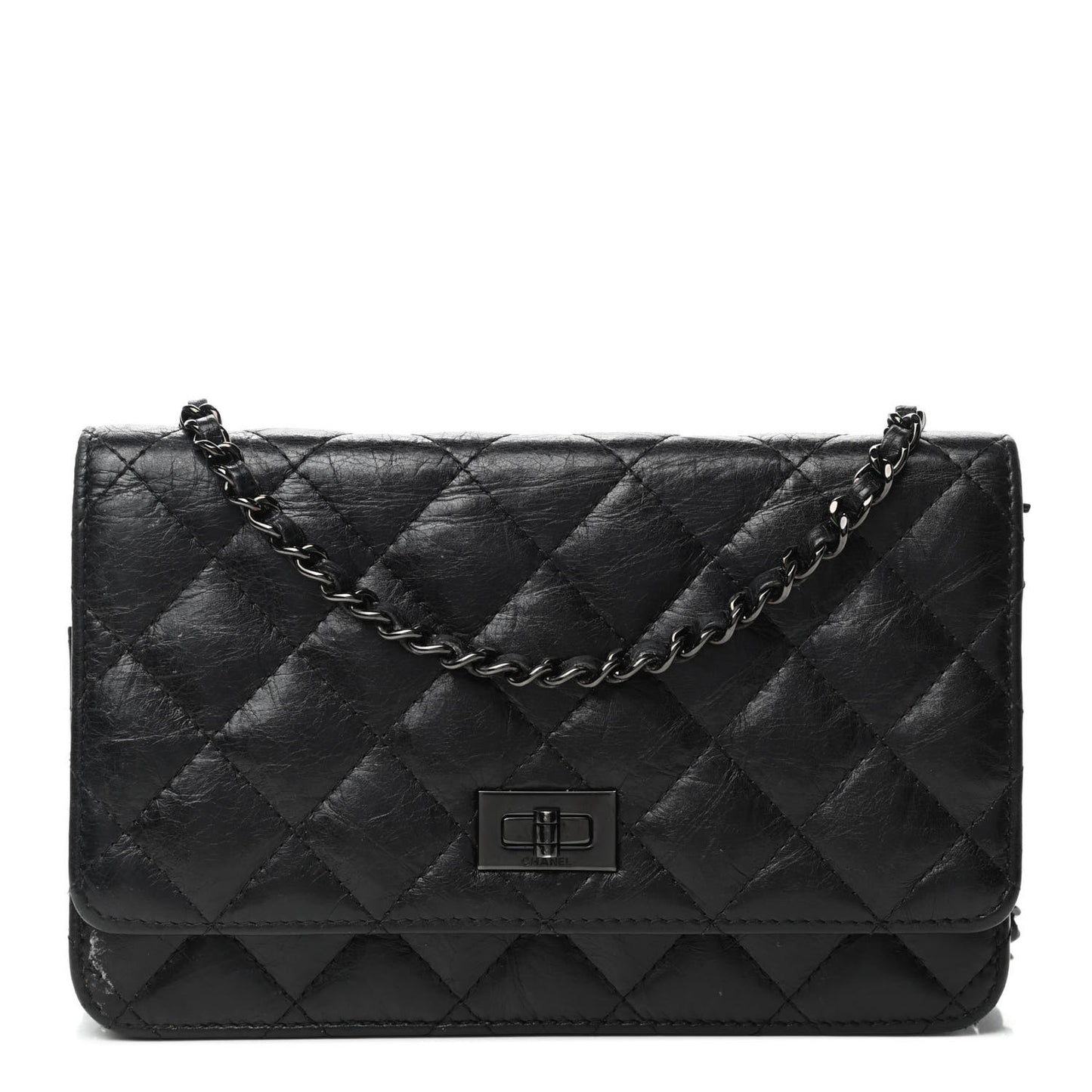 Aged Calfskin Quilted Reissue Wallet On Chain WOC So Black