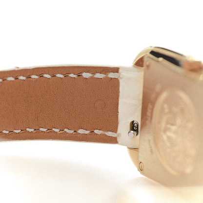 Hermes 18K Yellow Gold Alligator Diamond Bezel Mother of Pearl 23mm Cape Cod Quartz Watch Blanc 6 of 8