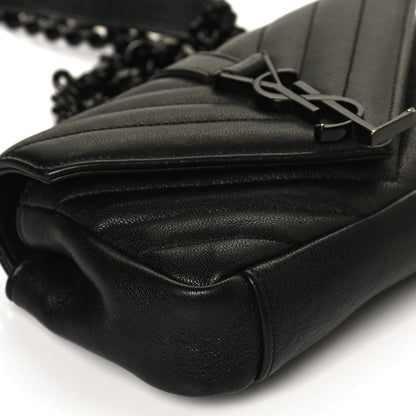 Saint Laurent Sheepskin Matelasse Chevron Monogram Classic Baby Chain Bag Black 12 of 13