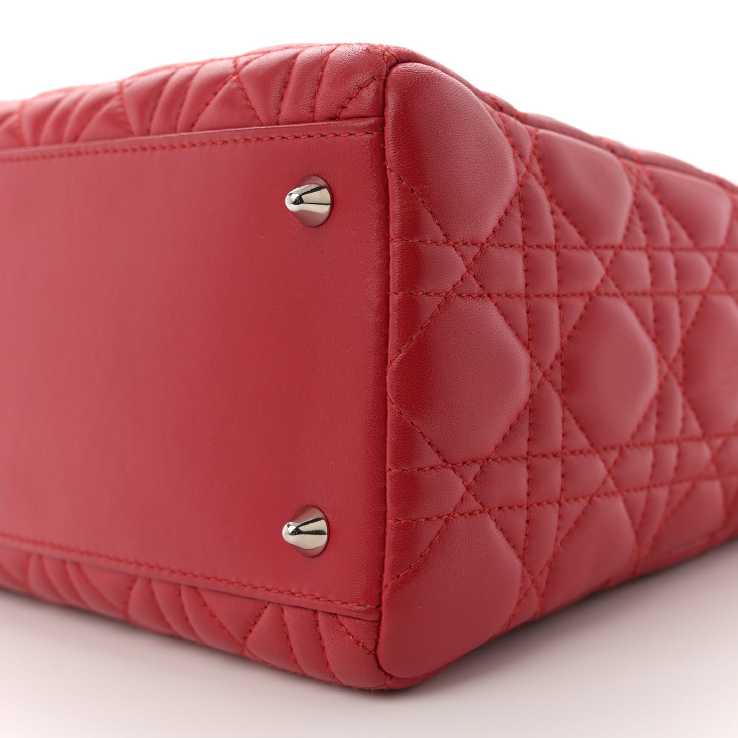 Lambskin Cannage Medium Lady Dior Red